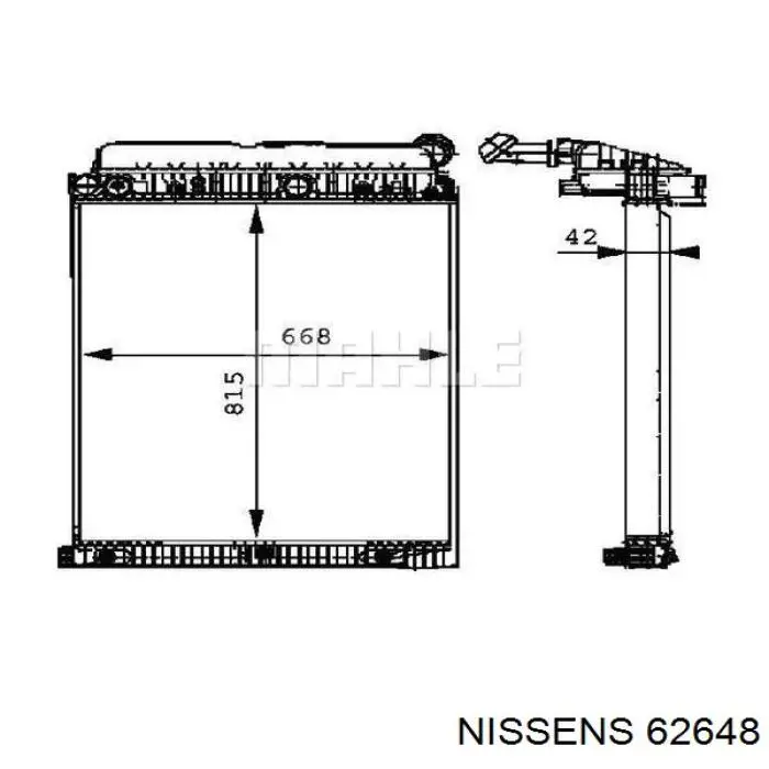 Água radiador Nissens 62648 precio, desde 484,34 EUR