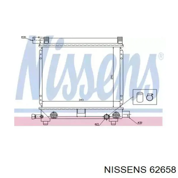 62658 Nissens radiador refrigeración del motor