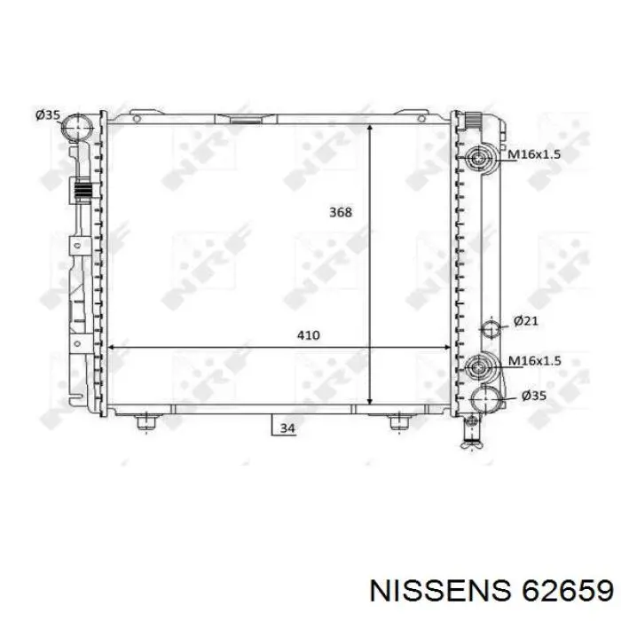 62659 Nissens radiador refrigeración del motor