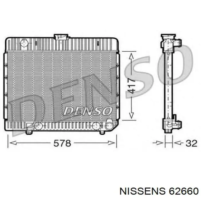 62660 Nissens radiador refrigeración del motor