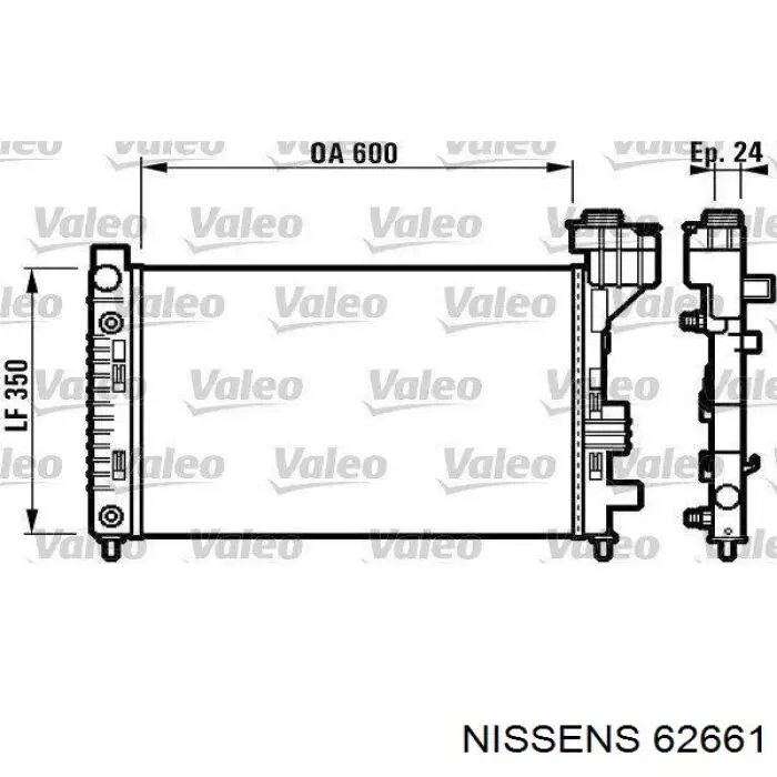 62661 Nissens radiador refrigeración del motor