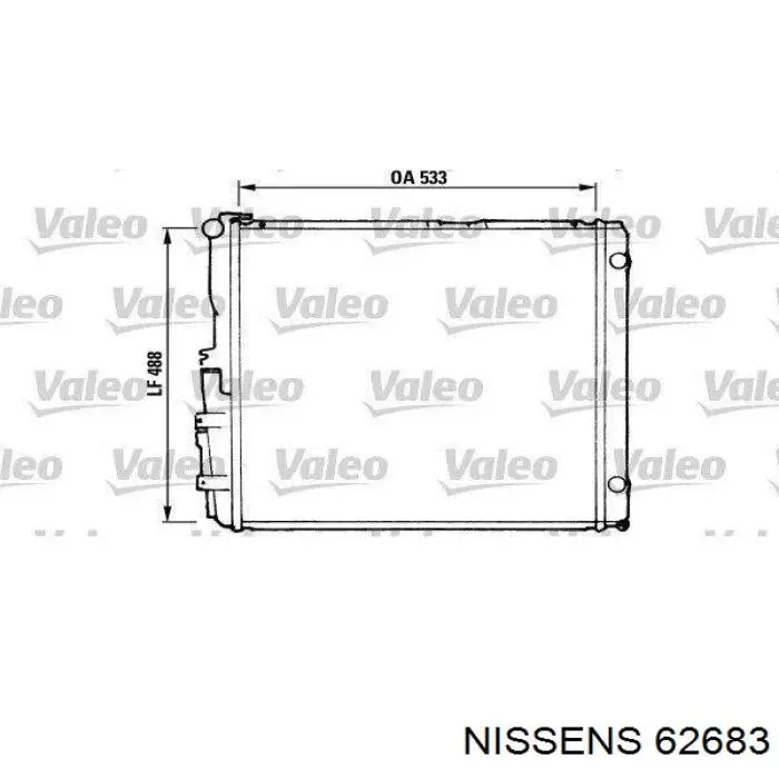 62683 Nissens radiador refrigeración del motor