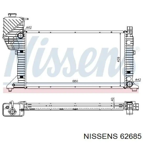 62685 Nissens radiador refrigeración del motor