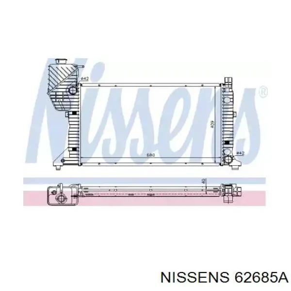 Água radiador Nissens 62685A precio, desde 156,62 EUR