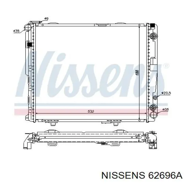 62696A Nissens Refrigeración del motor