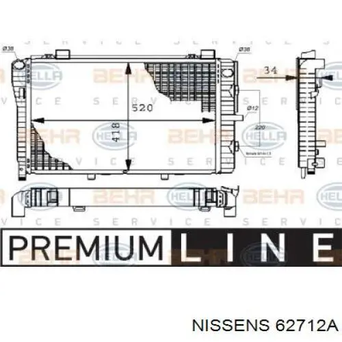 Água radiador Nissens 62712A precio, desde 95,83 EUR