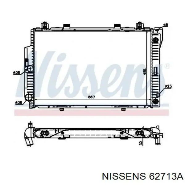 62713A Nissens radiador refrigeración del motor