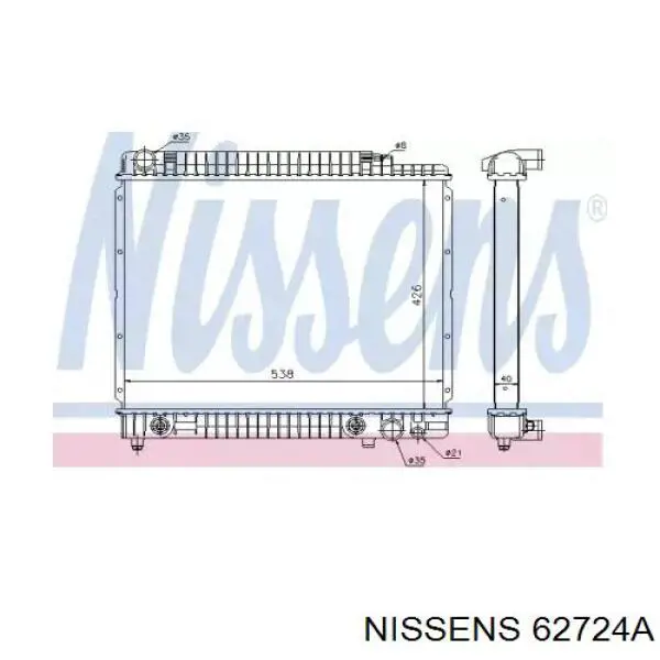 62724A Nissens radiador refrigeración del motor