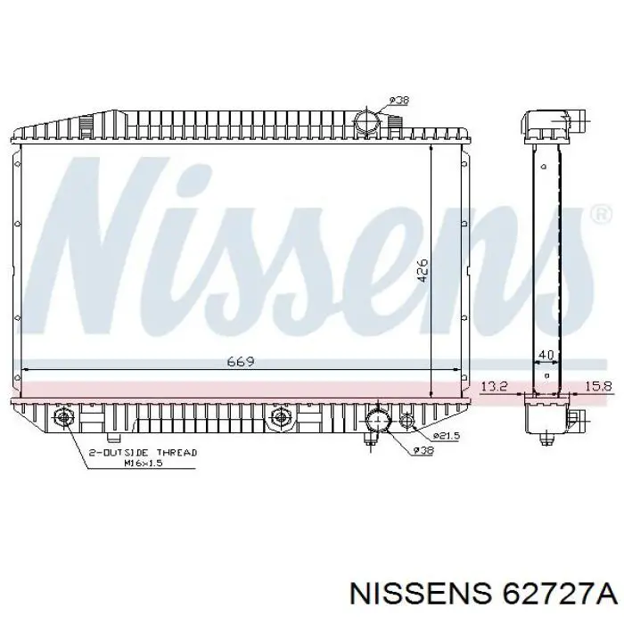 62727A Nissens radiador