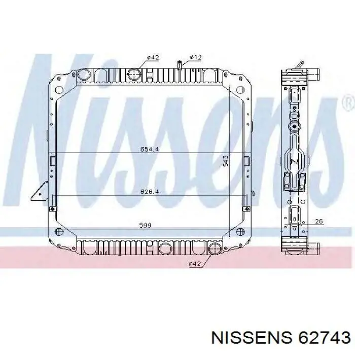 Comprar 62743 Nissens Radiador de auto