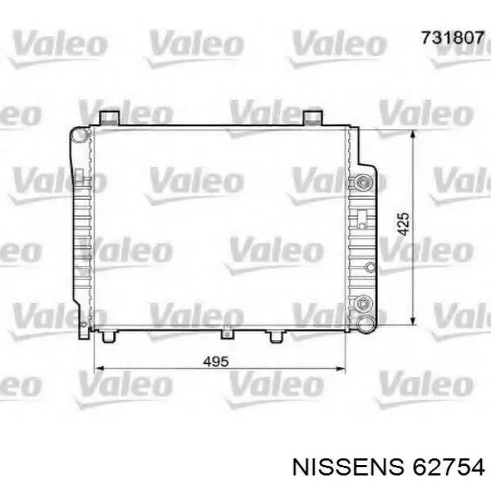 62754 Nissens radiador refrigeración del motor