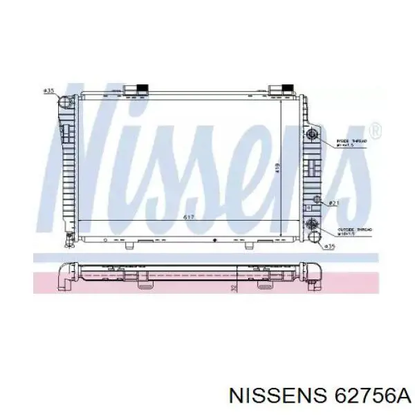 Radiador 62756A Nissens
