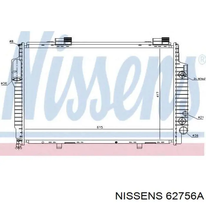 Água radiador Nissens 62756A precio, desde 102,01 EUR