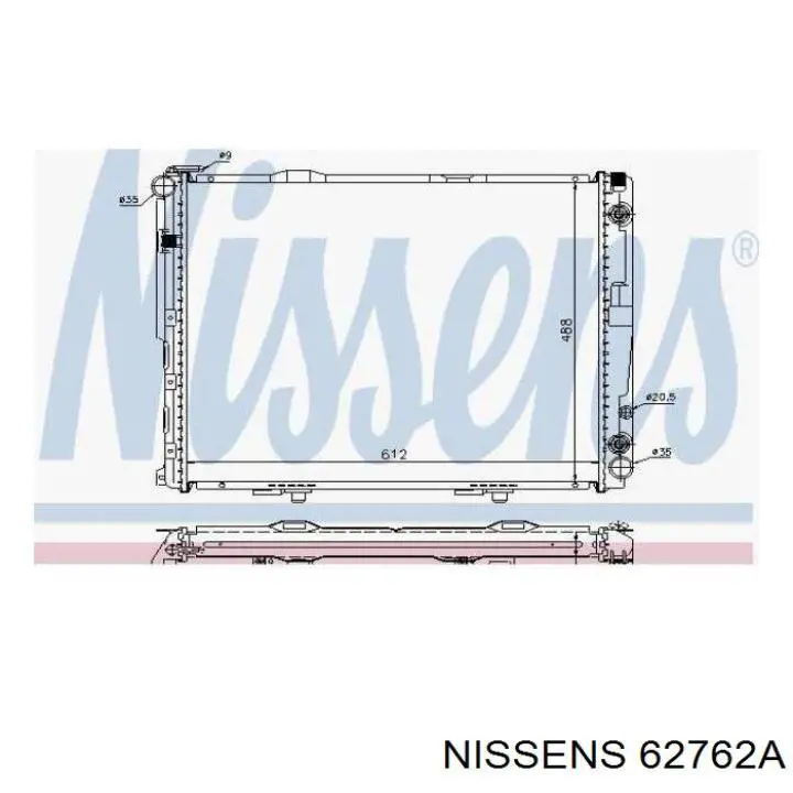 62762A Nissens radiador refrigeración del motor