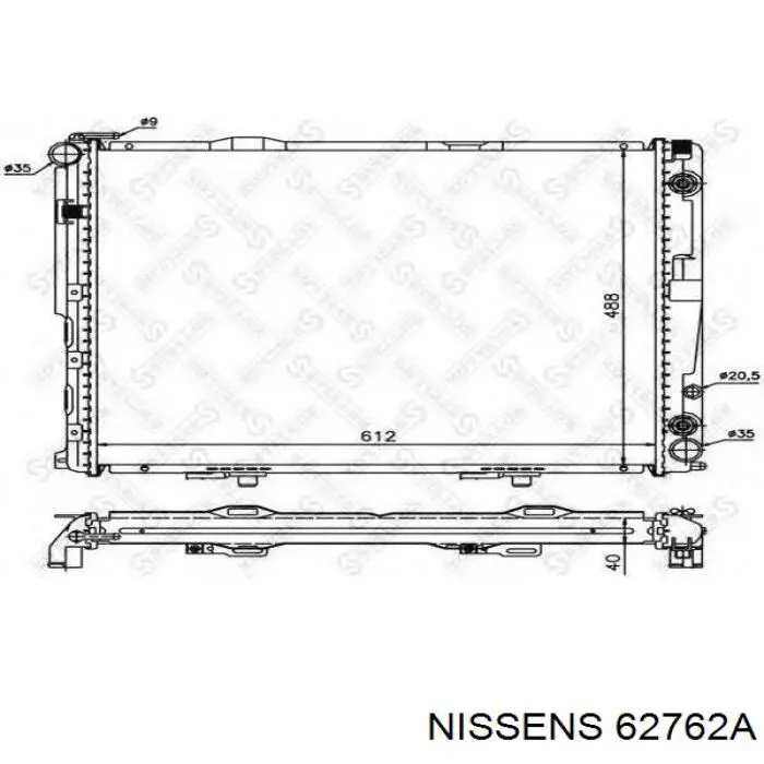 Radiador de água Nissens 62762A