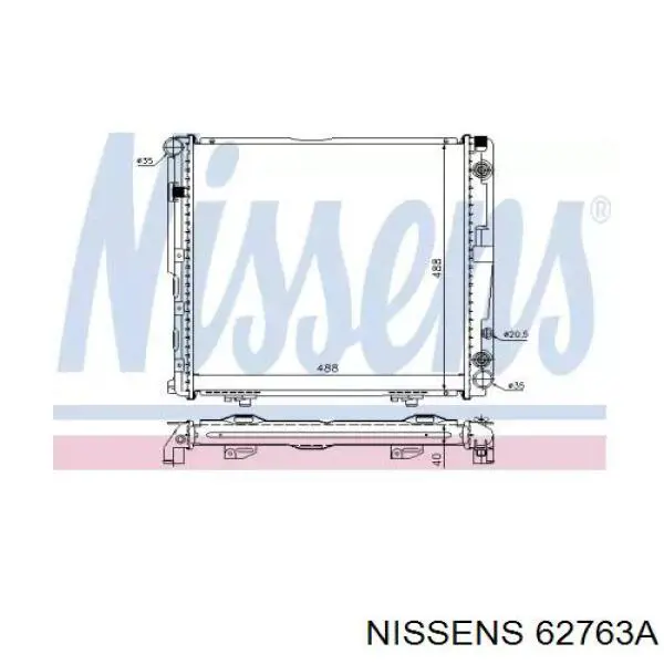 Água radiador Nissens 62763A precio, desde 164,33 EUR