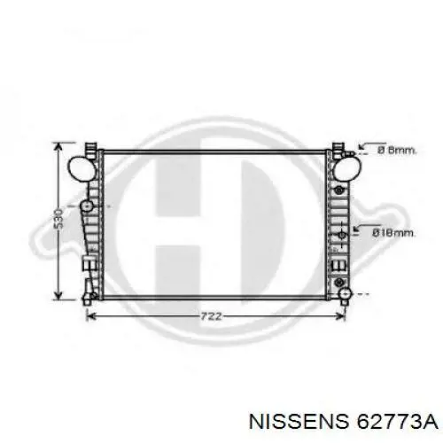 62773A Nissens radiador refrigeración del motor