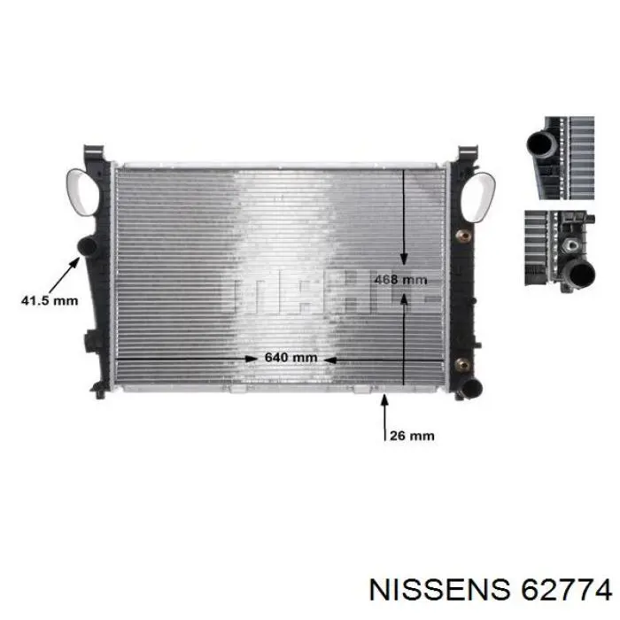 62774 Nissens radiador refrigeración del motor