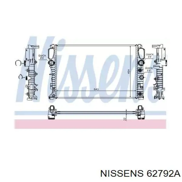 Água radiador Nissens 62792A precio, desde 108,80 EUR