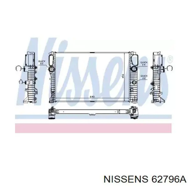 Água radiador Nissens 62796A precio, desde 175,23 EUR