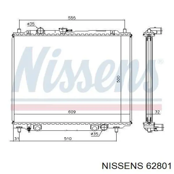 62801 Nissens radiador