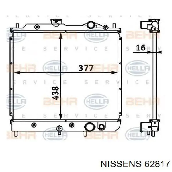 62817 Nissens radiador refrigeración del motor