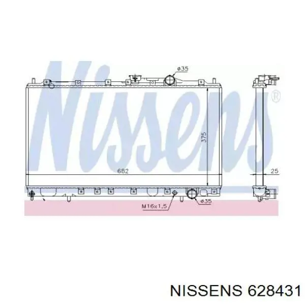 628431 Nissens radiador refrigeración del motor