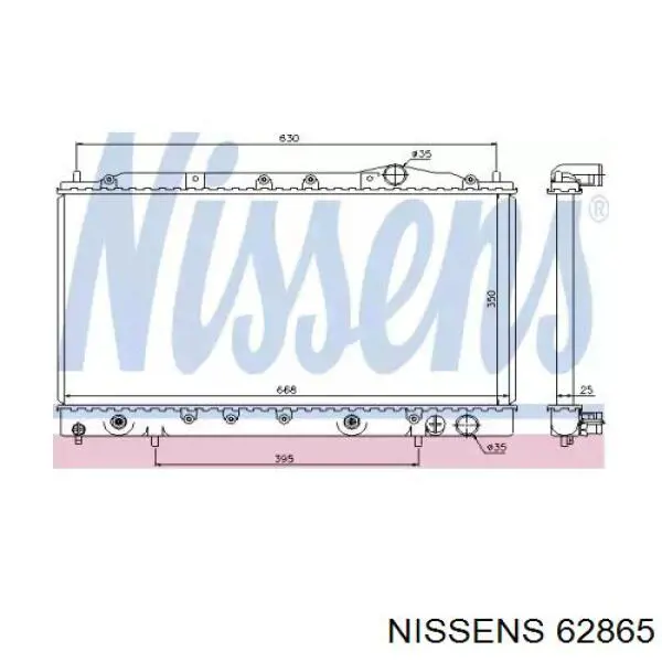 62865 Nissens radiador refrigeración del motor