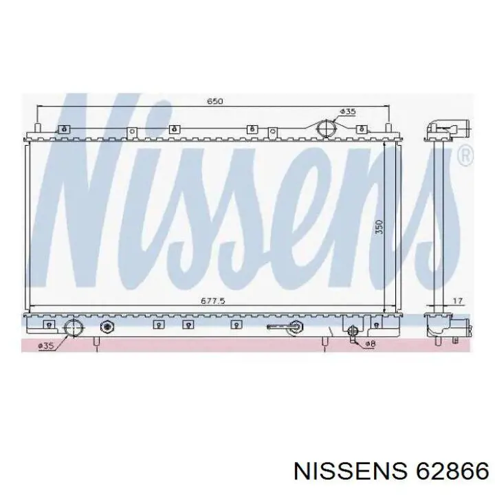 62866 Nissens radiador refrigeración del motor