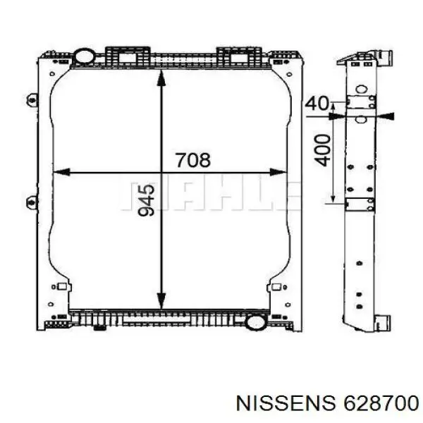 628700 Nissens radiador refrigeración del motor