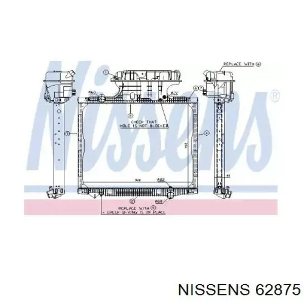 Água radiador Nissens 62875 precio, desde 496,77 EUR