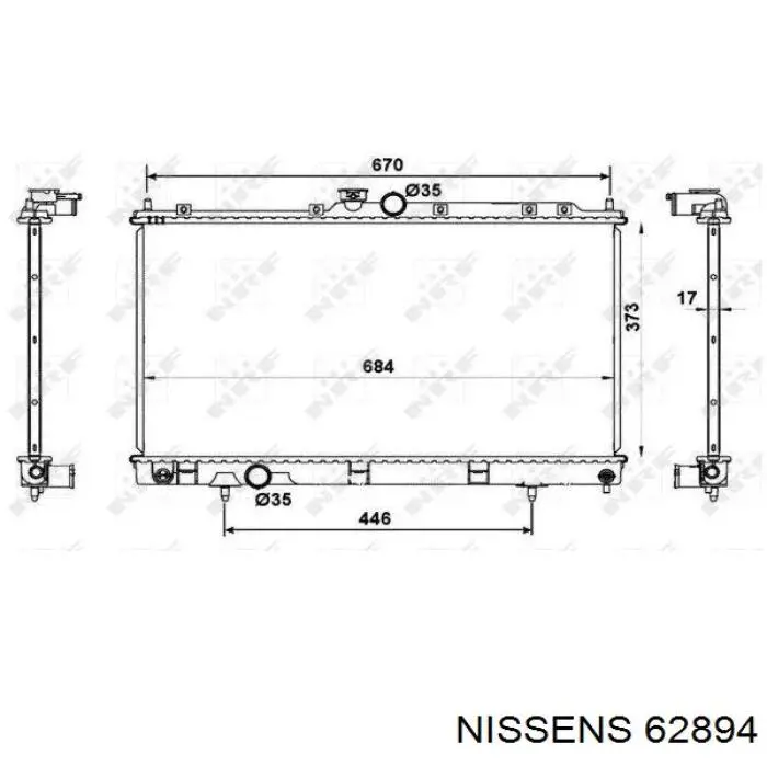 Água radiador Nissens 62894 precio, desde 75,15 EUR