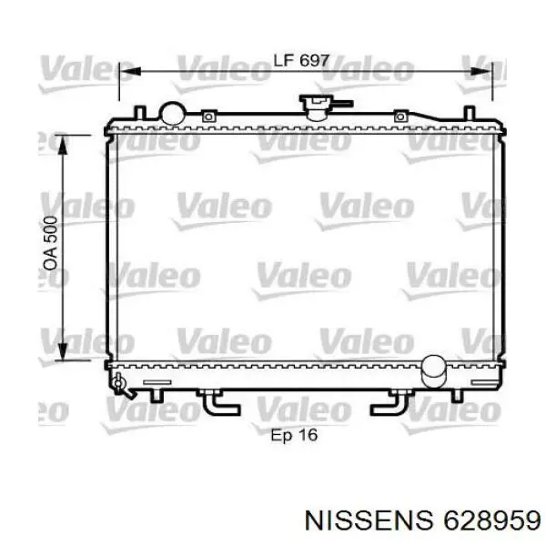 628959 Nissens radiador refrigeración del motor