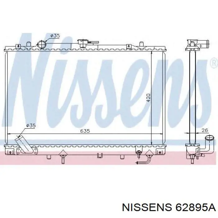 62895A Nissens radiador refrigeración del motor