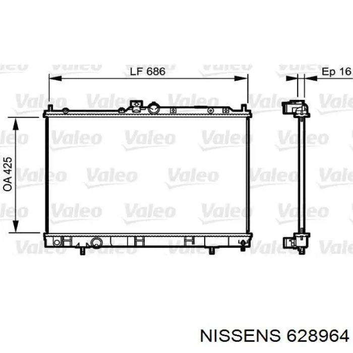 Água radiador Nissens 628964 precio, desde 110,35 EUR