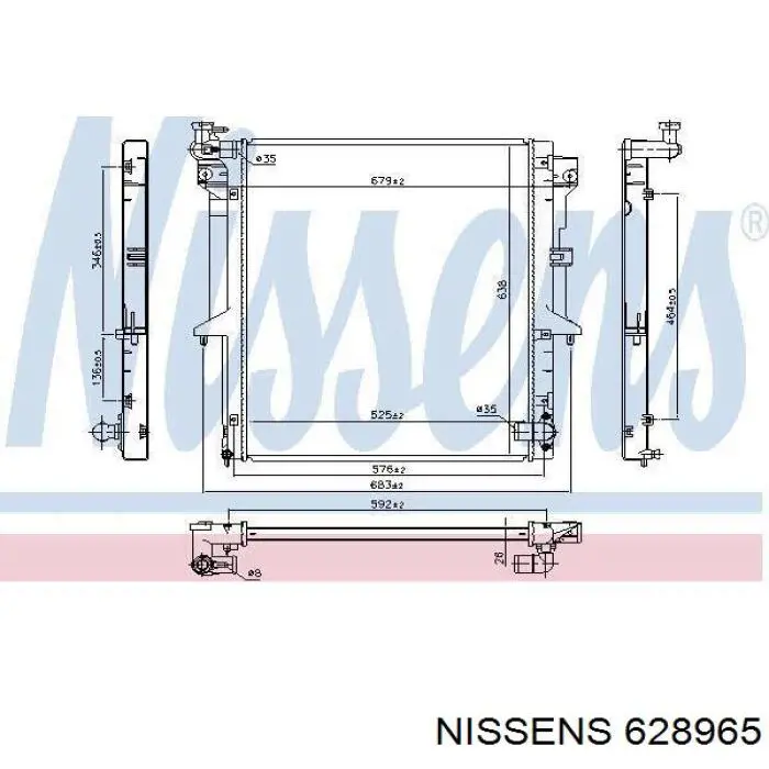 628965 Nissens radiador refrigeración del motor