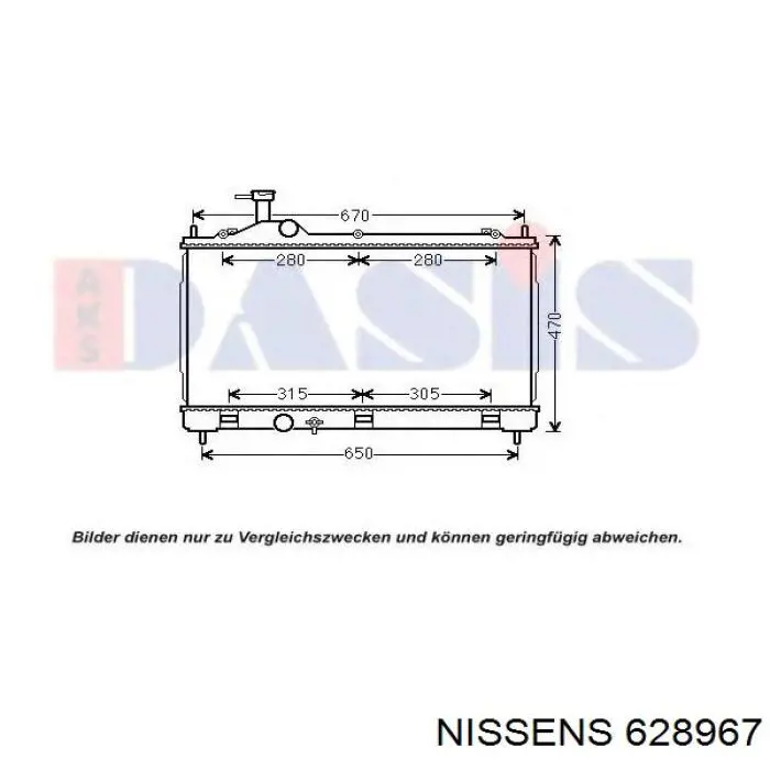 628967 Nissens radiador refrigeración del motor