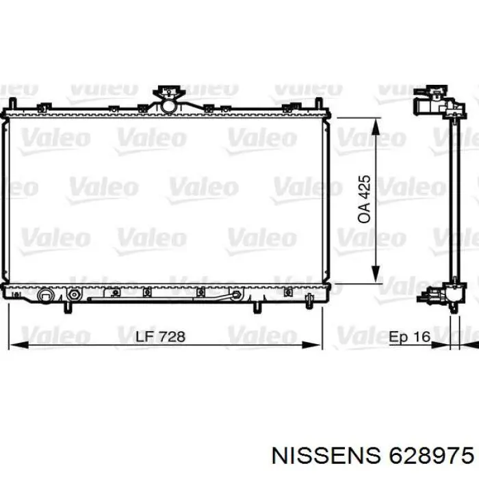 628975 Nissens radiador refrigeración del motor