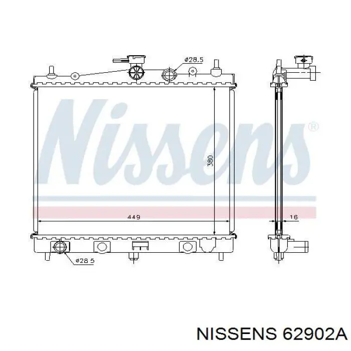 62902A Nissens radiador