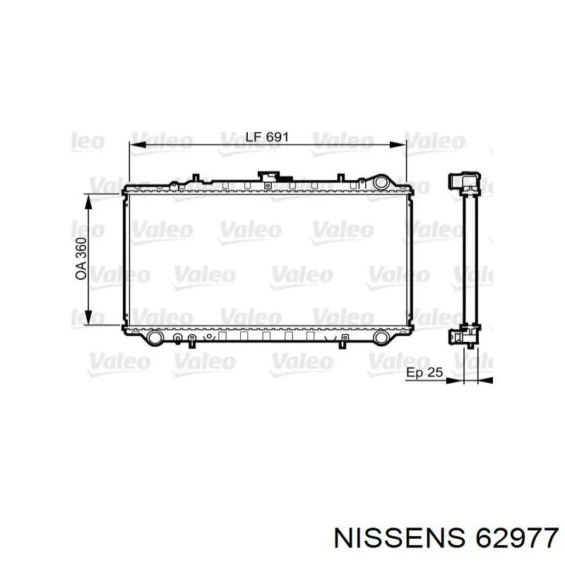 62977 Nissens radiador refrigeración del motor