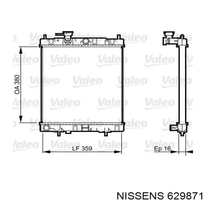 Radiador 629871 Nissens