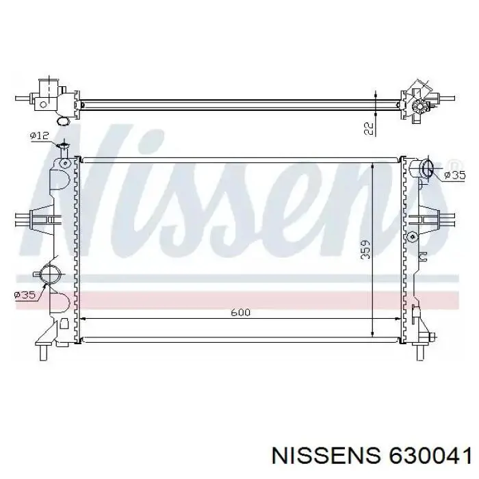 630041 Nissens radiador refrigeración del motor