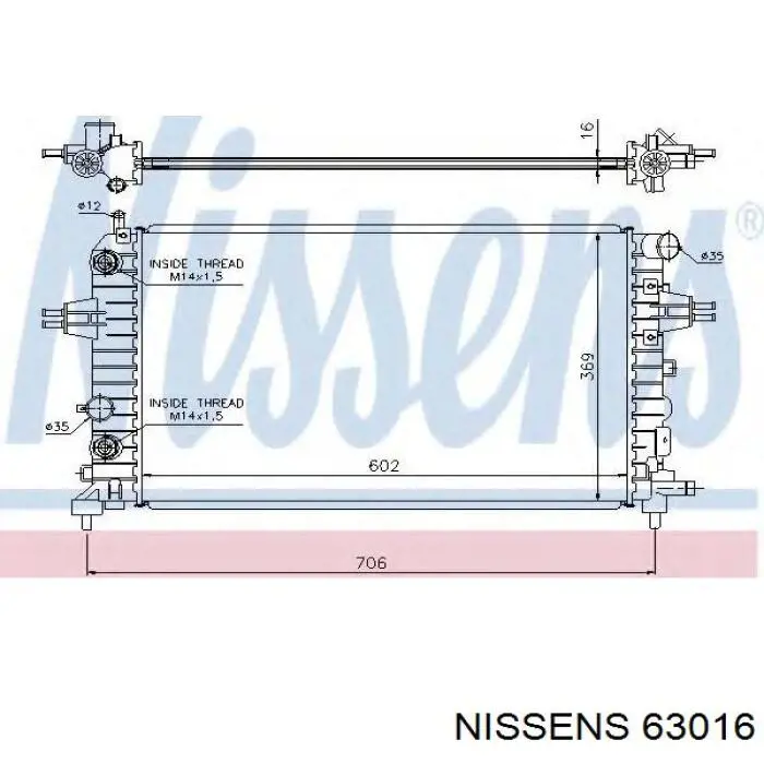 Comprar 63016 Nissens Radiador de auto