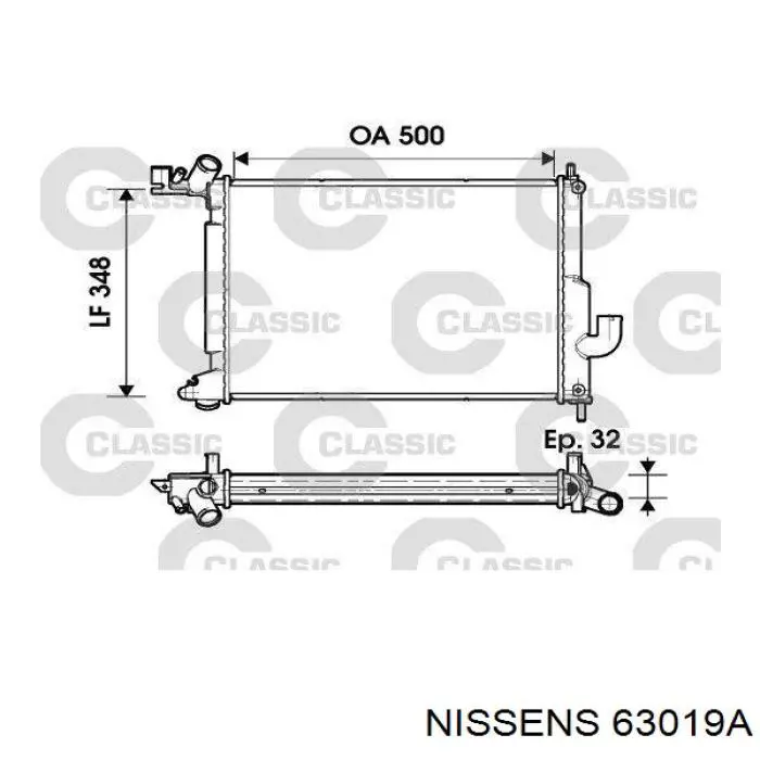 63019A Nissens Refrigeración del motor