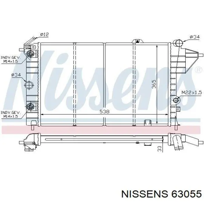 63055 Nissens radiador refrigeración del motor