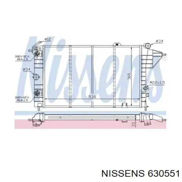 630551 Nissens radiador refrigeración del motor