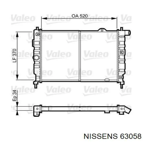 63058 Nissens radiador refrigeración del motor