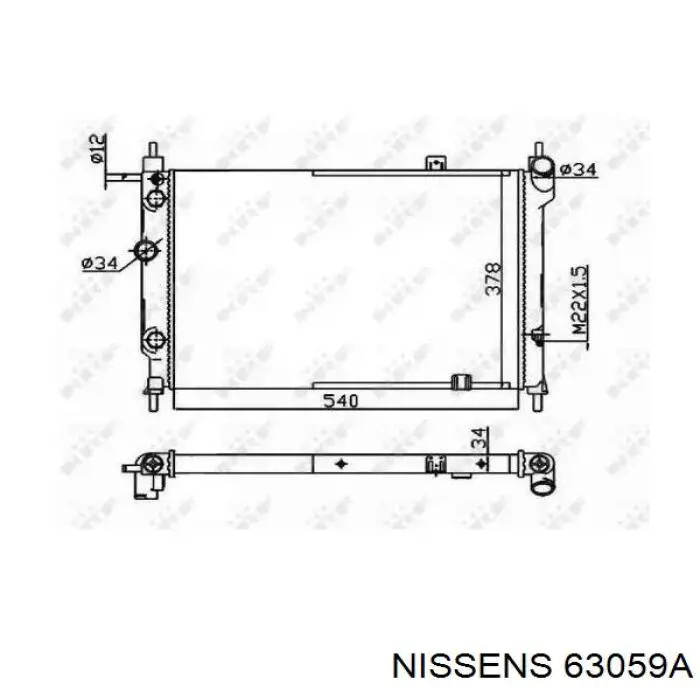 63059A Nissens radiador refrigeración del motor