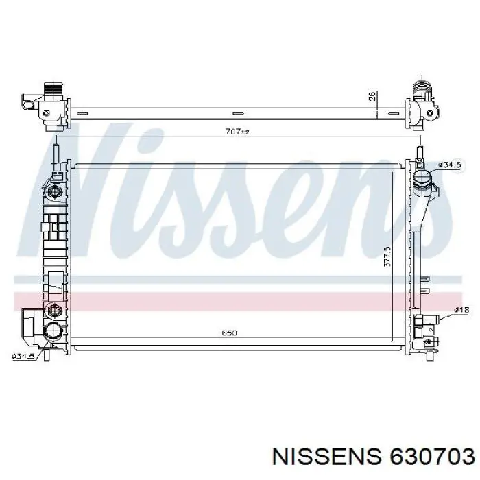 630703 Nissens radiador refrigeración del motor