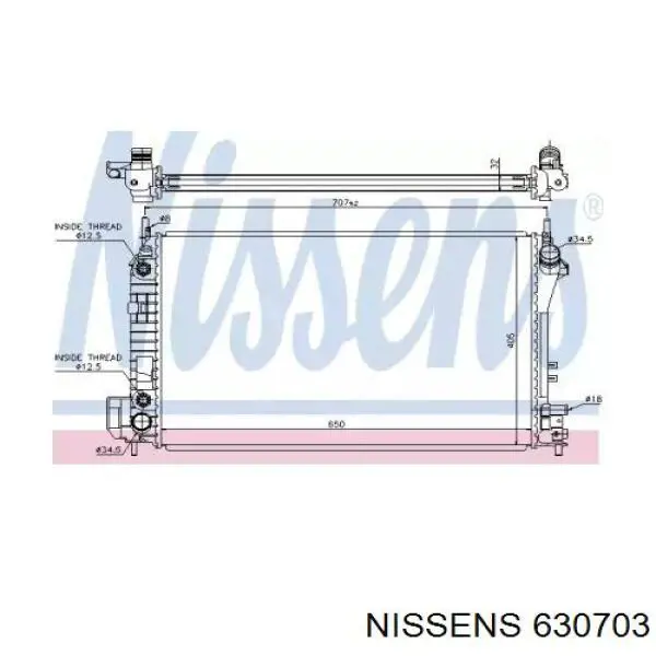 Água radiador Nissens 630703 precio, desde 166,54 EUR